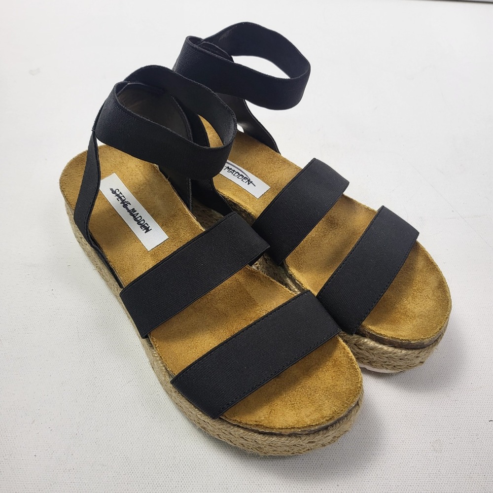 Steve Madden Kimmie Platform Sandals, Black,‎ Women's 7 M